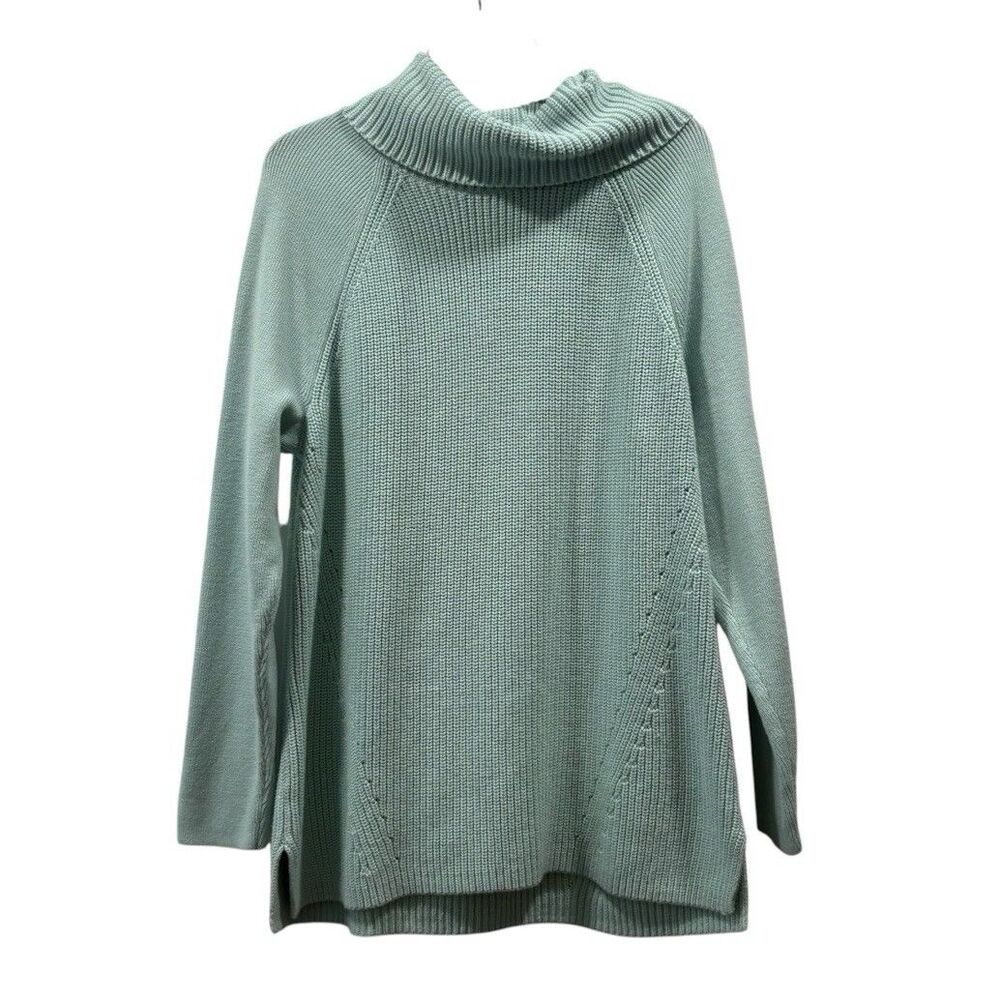 Lands’ End Turquoise Turtleneck Tunic Sweater Size 1X